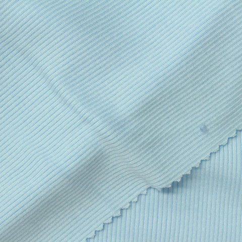 Light Blue Ribbed Rib Knit, Modal-Tencel Lyocell