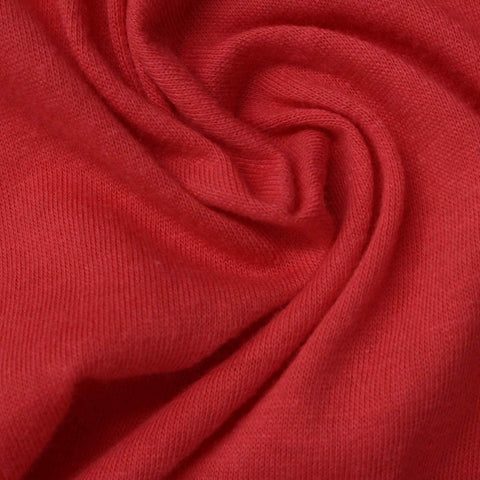 Cotton Polyester Jersey Knit Fabric, 116 gsm, 180 cm — Red