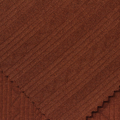 Jacquard Polyester Stretch Knit Fabric, 218 gsm, 150 cm — Brown