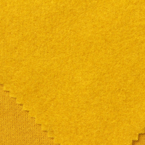 Brushed Polyester Cotton French Terry Fabric, 250 gsm, 180 cm — Yellow