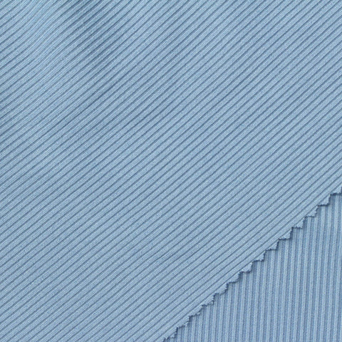 Dark Blue Stripes Rib Knit, Polyester, 200 gsm