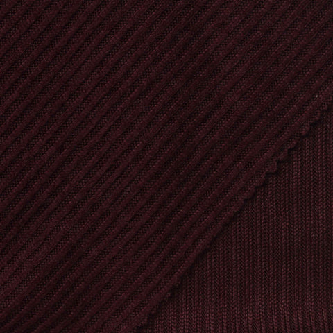 Brushed Polyester Stretch Rib Knit Fabric, 210 gsm, 160 cm — Red