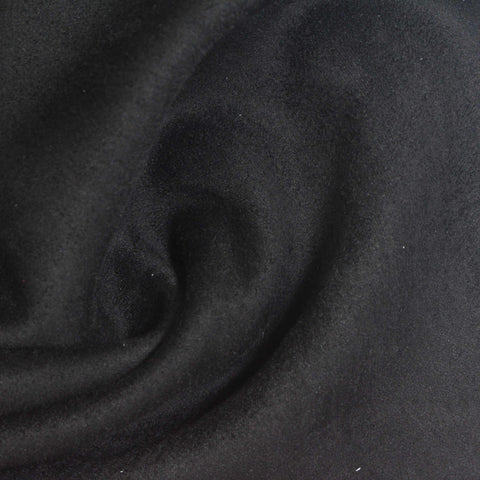 Polyester Stretch Faux Suede Fabric, 310 gsm, 154 cm — Black