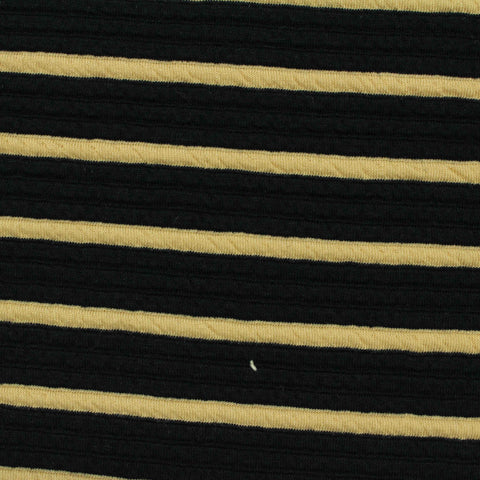 Black Horizontal-Stripe Knit, Polyester, 355 gsm