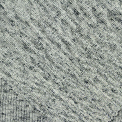 Grey Marl Rib Knit, Poly-Cotton, 280 gsm, 120 cm