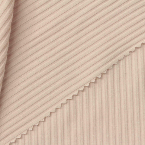 Cotton Polyester Stretch Rib Knit Fabric, 250 gsm, 425 cm — Pink