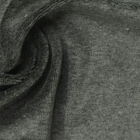 Heather Polyester Cotton Velvet Fabric, 260 gsm, 170 cm — Grey