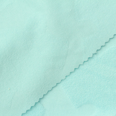 Light Blue Abstract-Cloud Jersey Knit, Poly-Cotton