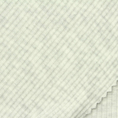 Light Grey Marl Rib Knit, Viscose, 215 gsm