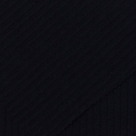 Black Rib Knit, Poly-Viscose