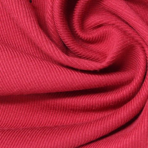 Rib Knit Fabric, 230 gsm, 155 cm — Red