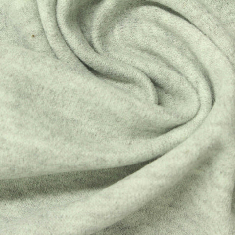 Light Grey Heathered-Marl Rib Knit, Poly-Viscose, 320 gsm