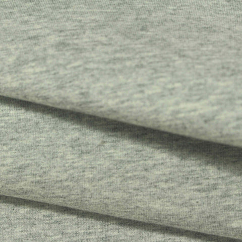 Light Grey Heathered-Marl Scuba Knit, Poly-Cotton, 360 gsm