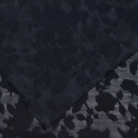 Grey Floral Knit, Cotton-Poly