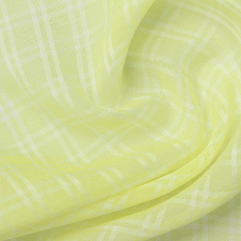 Pale Green Plaid Chiffon, Polyester