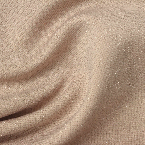 Beige Marl Interlock Knit, Poly-Metallic