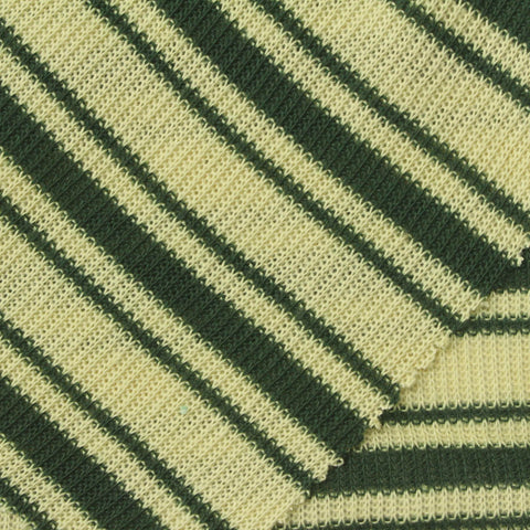Dark Green Stripes Rib Knit, Polyester