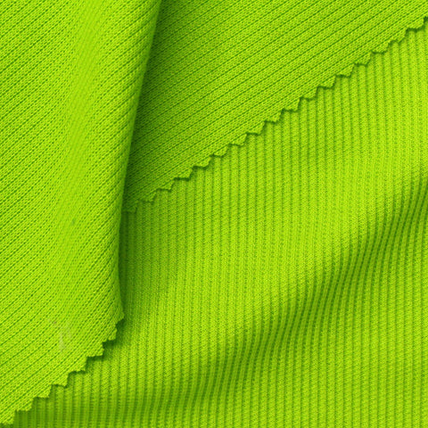 Polyester Stretch Rib Knit Fabric, 320 gsm, 155 cm — Green