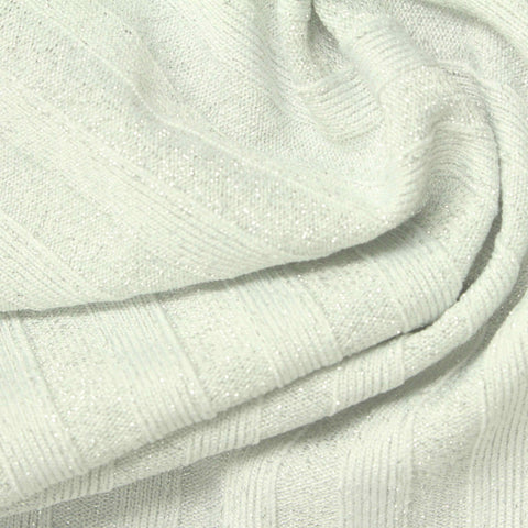 Light Grey Marl Rib Knit, Poly-Metallic