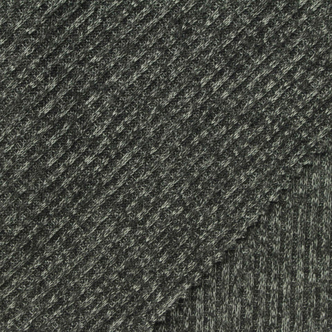 Dark Grey Marl Rib Knit, Poly-Viscose, 230 gsm, 165 cm, ref EF-263319