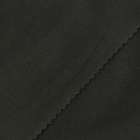 Cotton Stretch Rib Knit Fabric, 390 gsm, 165 cm — Black