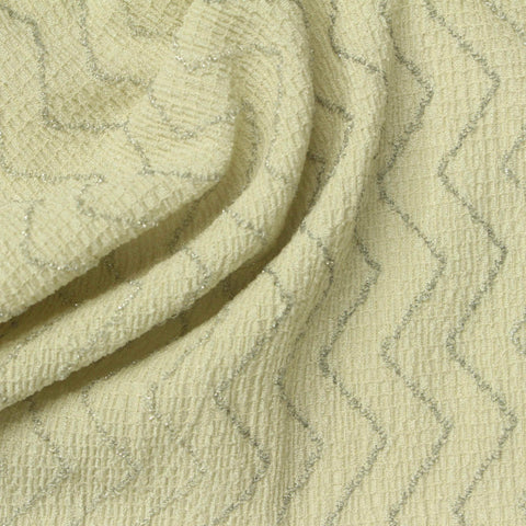 Silver Zigzag Crepe, Polyester