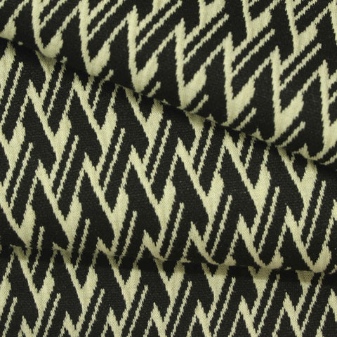 Black Zigzag Interlock Knit, Poly-Viscose
