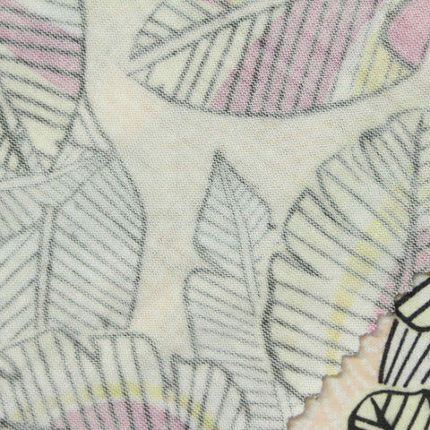 Black Leaves Woven, Poly-Viscose