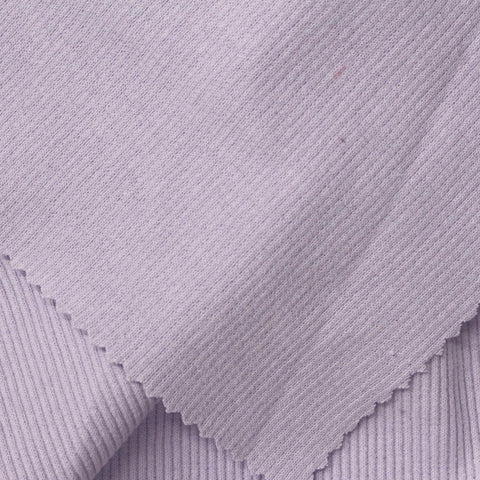 Light Purple Ribbed Rib Knit, Poly-Cotton