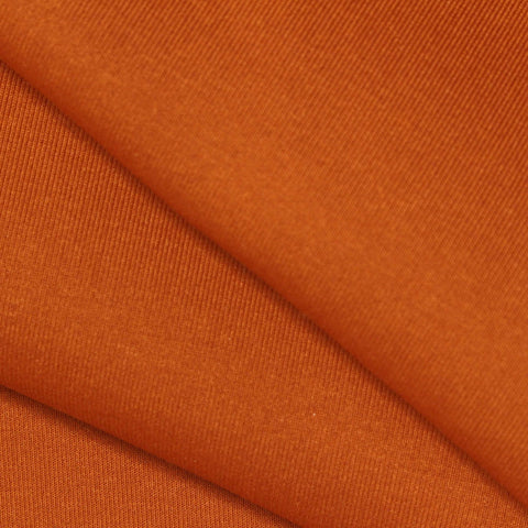 Polyester Cotton Stretch Interlock Knit Fabric, 390 gsm — Orange