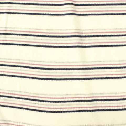 Cream Stripes Knit, Viscose, 160 gsm