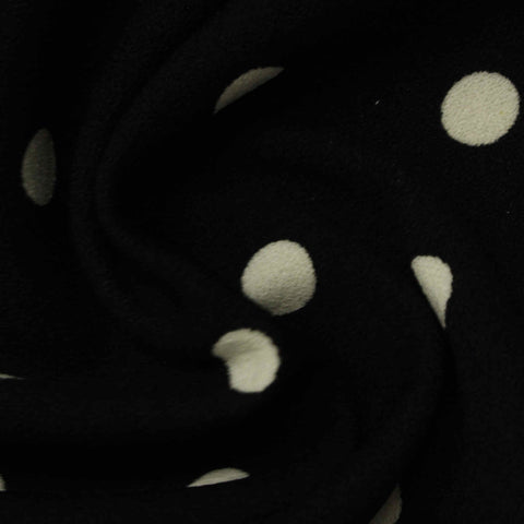 White Dots Scuba Knit, Polyester