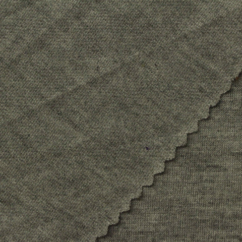 Olive Heathered-Marl Jersey Knit, Viscose