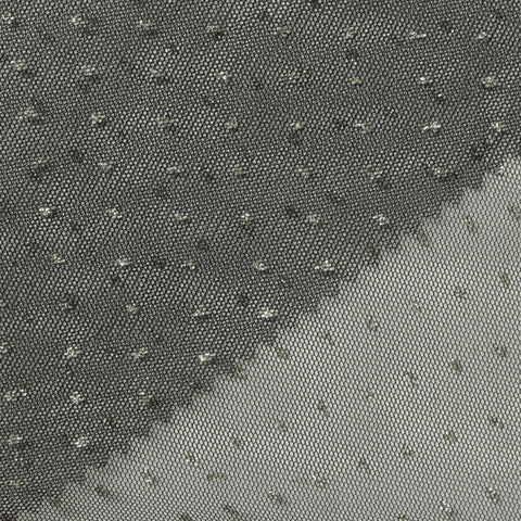Fine Dotted 100% Polyester Knit Fabric, 40 gsm, 150 cm — Black