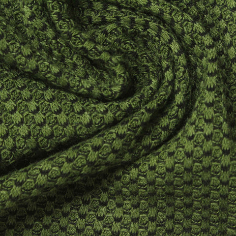 Green Geometric Waffle Knit, Poly-Viscose