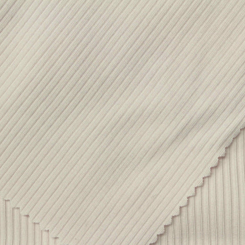 Viscose Stretch Rib Knit Fabric, 420 gsm, 125 cm — Beige