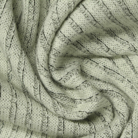 Light Grey Marl Rib Knit, Poly-Acrylic