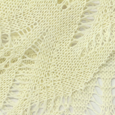 Light Yellow Openwork Pointelle Knit, Poly-Cotton, 230 gsm