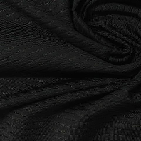 Jacquard Nylon Stretch Knit Fabric, 160 gsm, 170 cm — Black