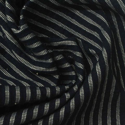 Dark Blue Stripe Jersey Knit, Poly-Cotton