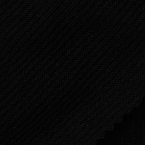 Polyester Viscose Stretch Rib Knit Fabric, 223 gsm, 155 cm — Black