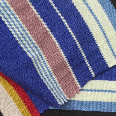 Blue Horizontal-Stripe Jersey Knit, Viscose, 170 gsm, 164 cm