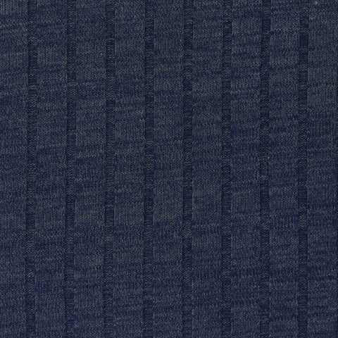 Polyester Stretch Rib Knit Fabric, 188 gsm, 155 cm — Navy
