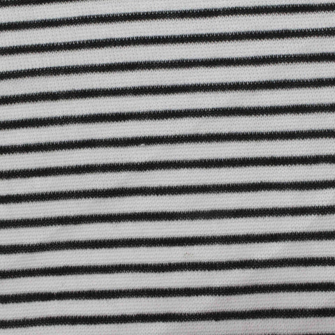 Black Horizontal-Stripe Jersey Knit, Polyester, 104 gsm