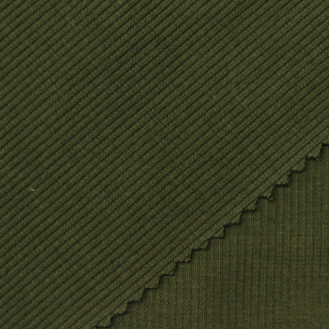 Polyester Cotton Rib Knit Fabric, 380 gsm — Green