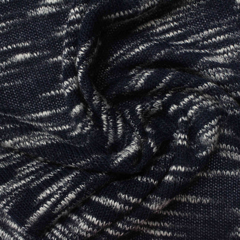 Navy Marl Chunky Knit, 170 gsm