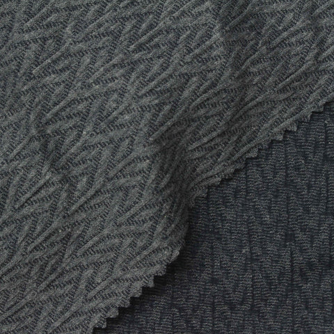 Dark Grey Tone-on-Tone Jersey Knit, Poly-Viscose