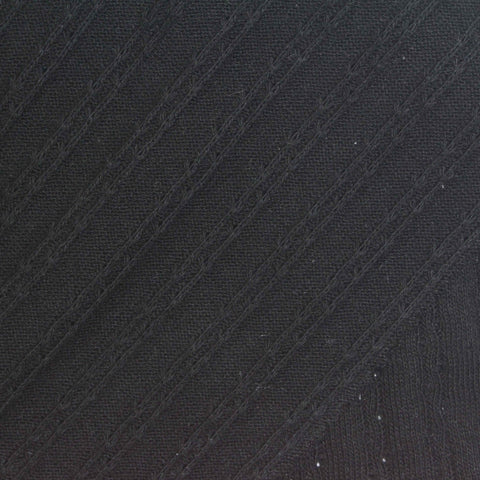 Black Stripes Rib Knit, Cotton-Poly