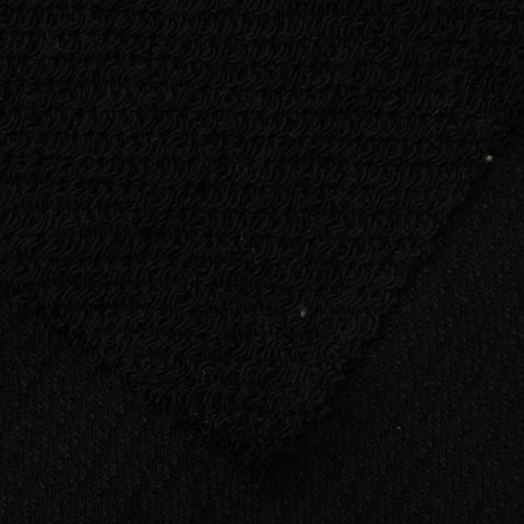 100% Cotton French Terry Fabric, 296 gsm, 158 cm — Black