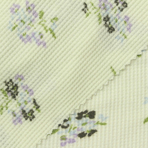Purple Floral Waffle Knit, Polyester